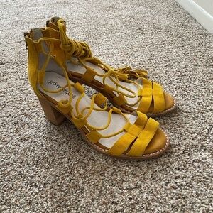 Jeffery Campbell Linares Mustard Suede Shoes Size 7